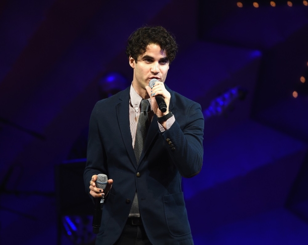 Darren Criss, Glee alum and Broadway&#39;s current Hedwig, performs at Voices for the Voiceless: Stars for Foster Kids. 