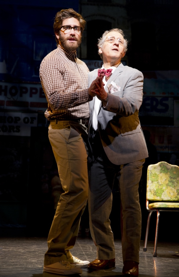 Jake Gyllenhaal and Joe Grifasi dance to &quot;Mushnik and Sons&quot; in Little Shop of Horrors.