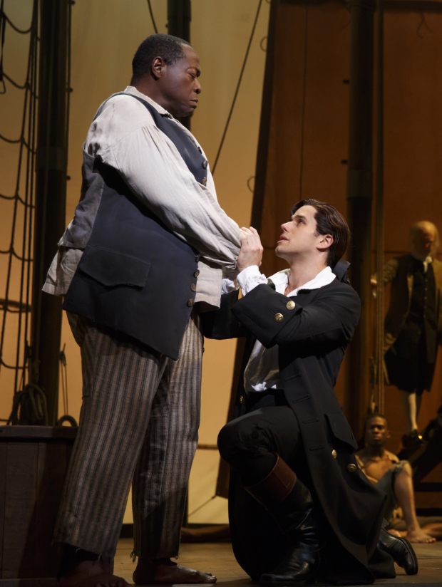 Tony winner Chuck Cooper and Tony nominee Josh Young star in the new Broadway musical Amazing Grace at the Nederlander Theatre.