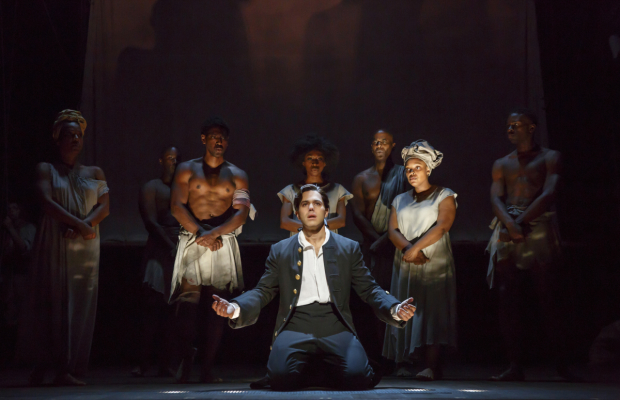 Josh Young and the cast of Amazing Grace at the Nederlander Theatre.