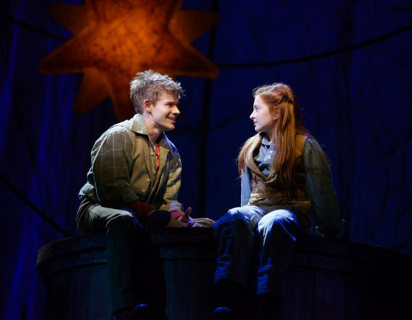 Andrew Keenan-Bolger as Jesse Tuck and Sarah Charles Lewis as Winnie Foster in the Alliance Theatre production of Tuck Everlasting.