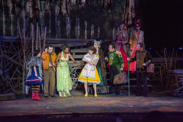The cast of Into the Woods in a scene from Act II.