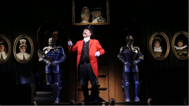Jefferson Mays in a scene from A Gentleman&#39;s Guide to Love and Murder, directed by Darko Tresnjak, at Broadway&#39;s Walter Kerr Theatre.
