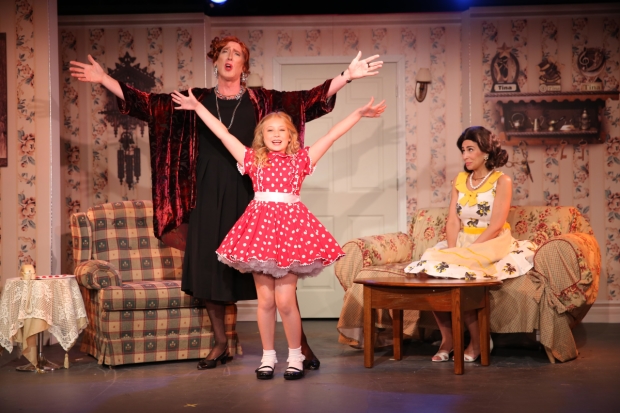 Peter Land, Tori Murray, and Kim Maresca in a scene from Ruthless! The Musical.