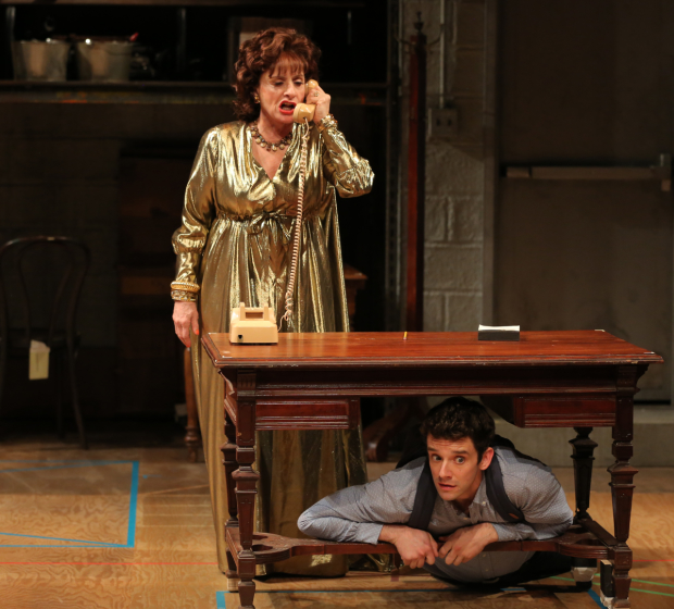 Patti LuPone as Irene and Michael Urie as Car in Douglas Carter Beane&#39;s Shows For Days at the Mitzi E. Newhouse Theater.
