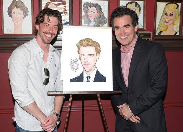 Christian Borle and Brian d&#39;Arcy James pal around with Borle&#39;s new portrait.