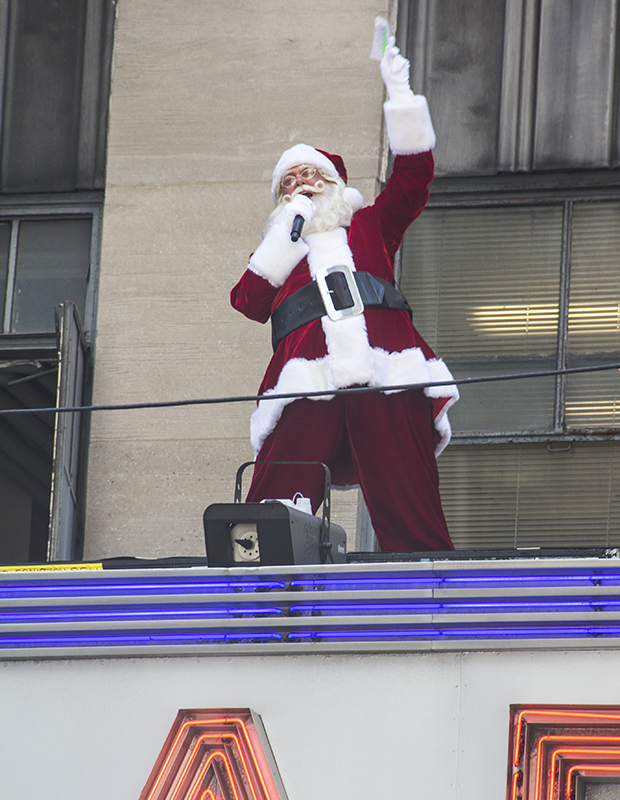Santa Claus kicks off the holiday season at Radio City Music Hall.