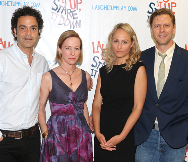 The cast of Laugh It Up, Stare It Down: Maury Ginsberg, Amy Hargreaves, Katya Campbell, and Jayce Bartok.