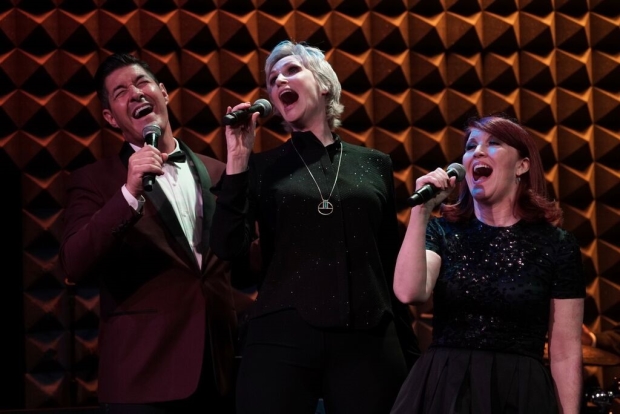 Tim Davis, Jane Lynch, and Kate Flannery star in ‘'See Jane Sing!'' at Joe's Pub.