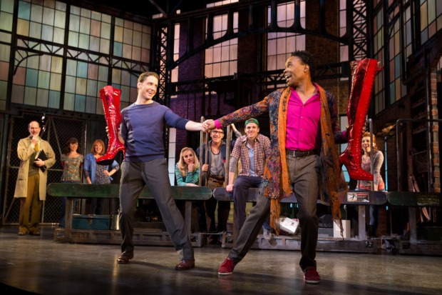 Andy Kelso and Billy Porter in Kinky Boots on Broadway.