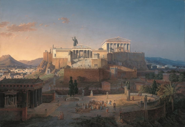 Reconstruction of the Acropolis and Areus Pagus in Athens, Leo von Klenze, 1846