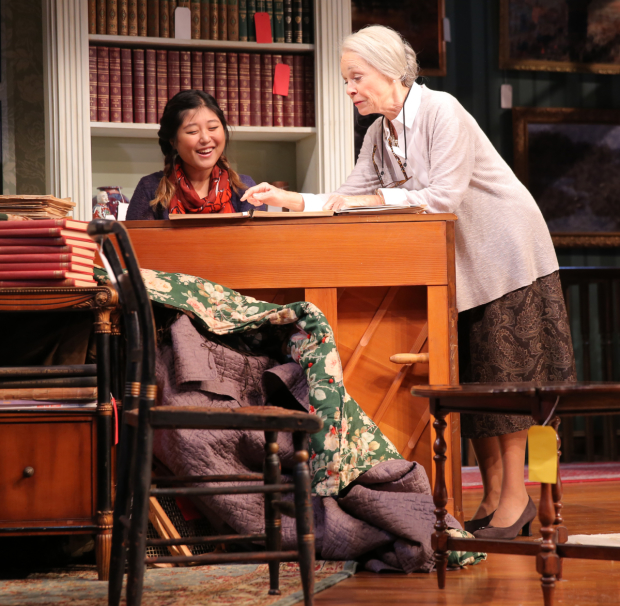 Kahyun Kim as Jessica Worth and Maureen Anderman as Cornelia Cunningham in the new A.R. Gurney play Love and Money.