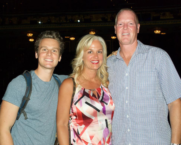 Jonathan Groff shares a photo with Sheri and Jeff Nelson.