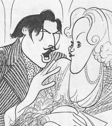 Al Hirschfeld&#39;s caricature of John Cullum and Madeline Kahn in the original production of Cy Coleman, Betty Comden, and Adolph Green&#39;s On the Twentieth Century (1978). 