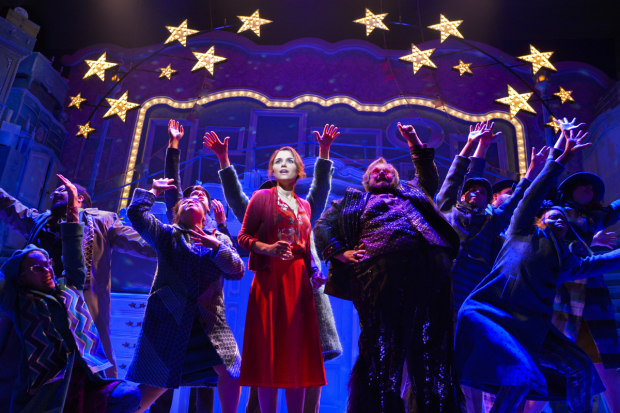 The cast of Amélie, led by Samantha Barks, onstage at Berkeley Rep.