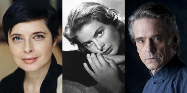 Isabella Rossellini (left) and Jeremy Irons (right) star in a new stage tribute to Rossellini&#39;s mother, the actress Ingrid Bergman (center).