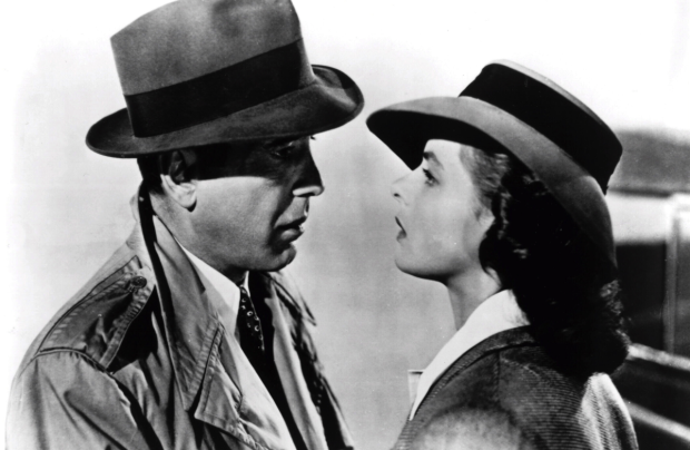 Humphrey Bogart and Ingrid Bergman in the 1942 film classic Casablanca.