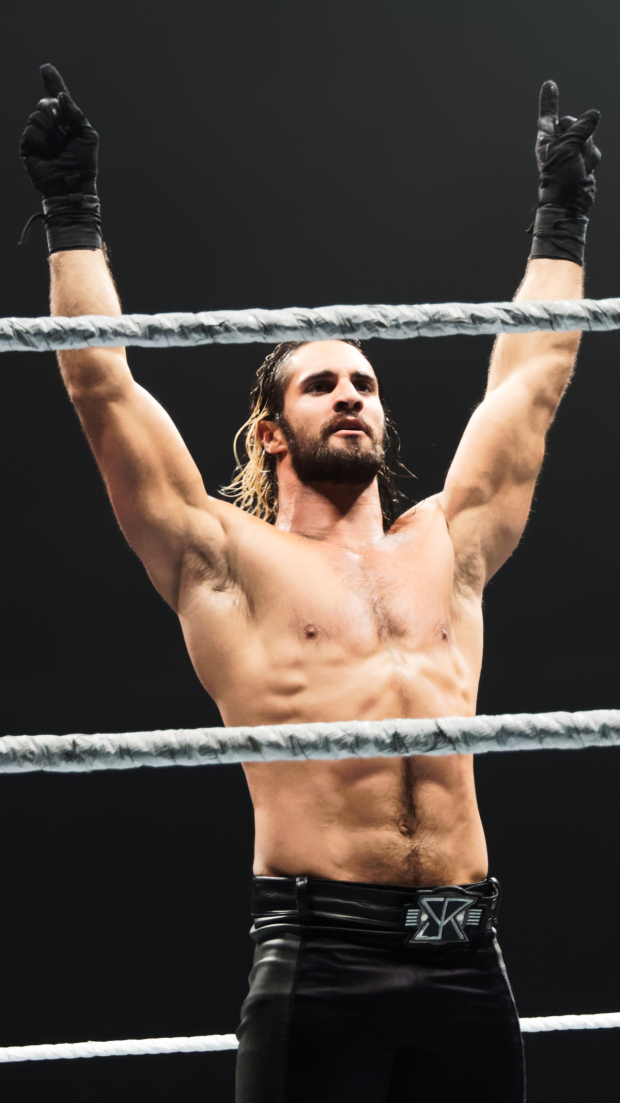 Seth Rollins is the reigning WWE World Heavyweight Campion. He is 6&#39;1&quot;, weighs 217 pounds, and has great abs. 