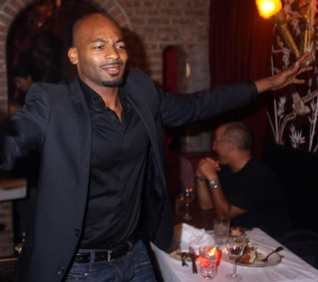 Brandon Victor Dixon takes the stage at the Kitty&#39;s Canteen first-anniversary bash.