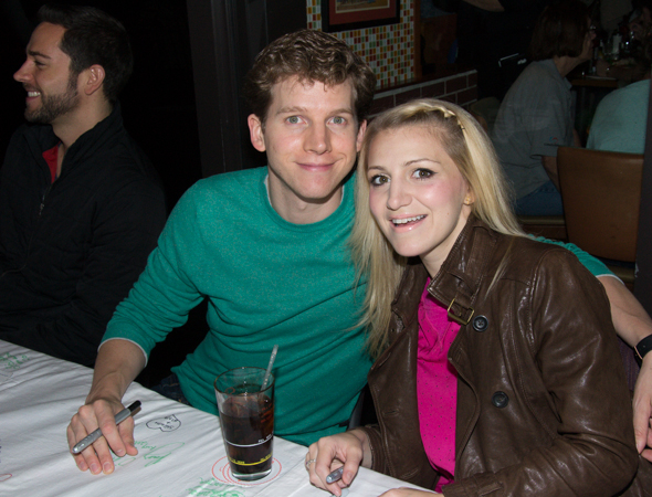 Former Kinky Boots stars Stark Sands and Annaleigh Ashford at the 2013 Broadway Flea Market Autograph Table. Ashford will attend this year&#39;s event as well on September 27.
