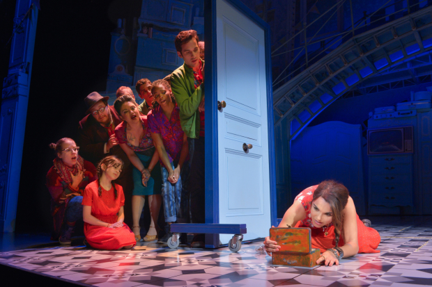 Barks (right) and the world-premiere Berkeley Rep cast of Amélie. 