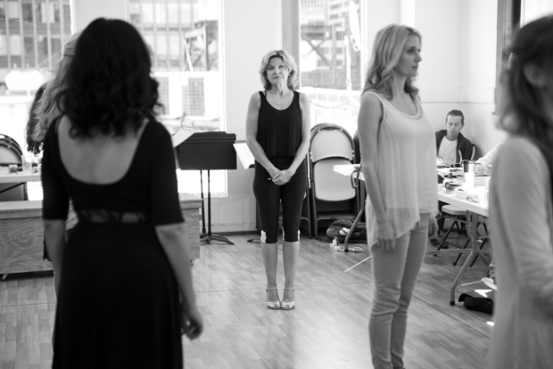 Alison Fraser and Caissie Levy rehearse a moment from First Daughter Suite.
