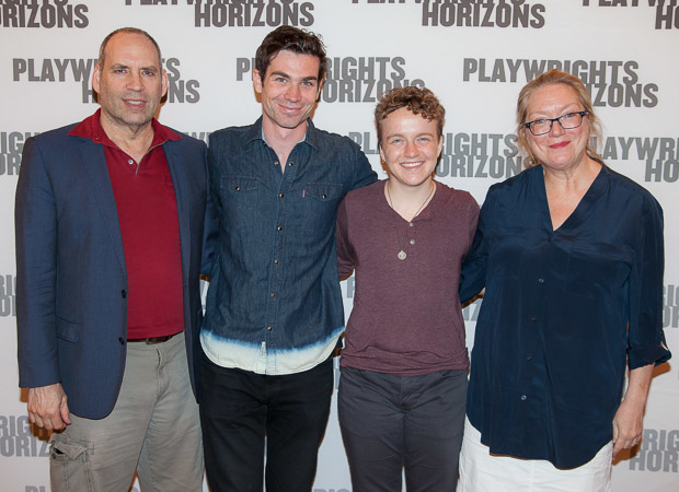 The cast of Hir: Daniel Oreskes, Cameron Scoggins, Tom Phelan, and Kristine Nielsen.