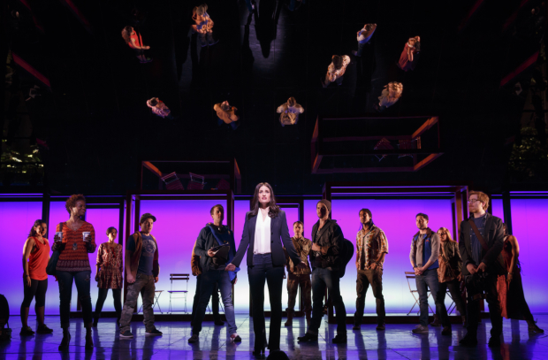 Idina Menzel and the 2014 cast of If/Then at the Richard Rodgers Theatre.