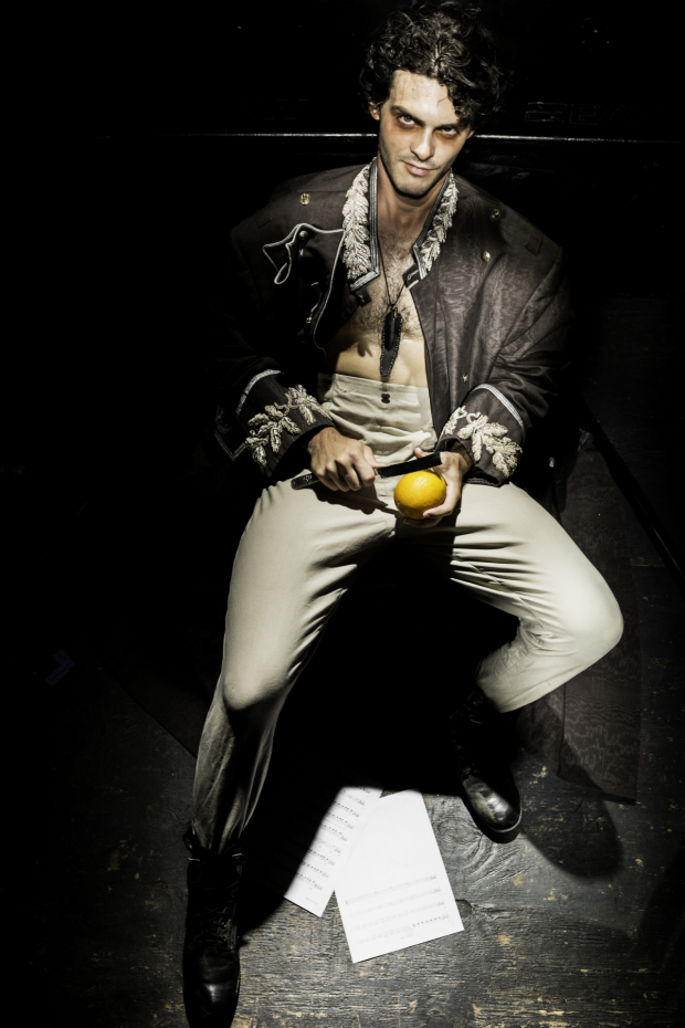Alex Tissiere stars in Hubris Theatre Company&#39;s production of Anthony Burgess&#39; A Clockwork Orange, directed by John Bateman, at Roy Arias Stage 7.