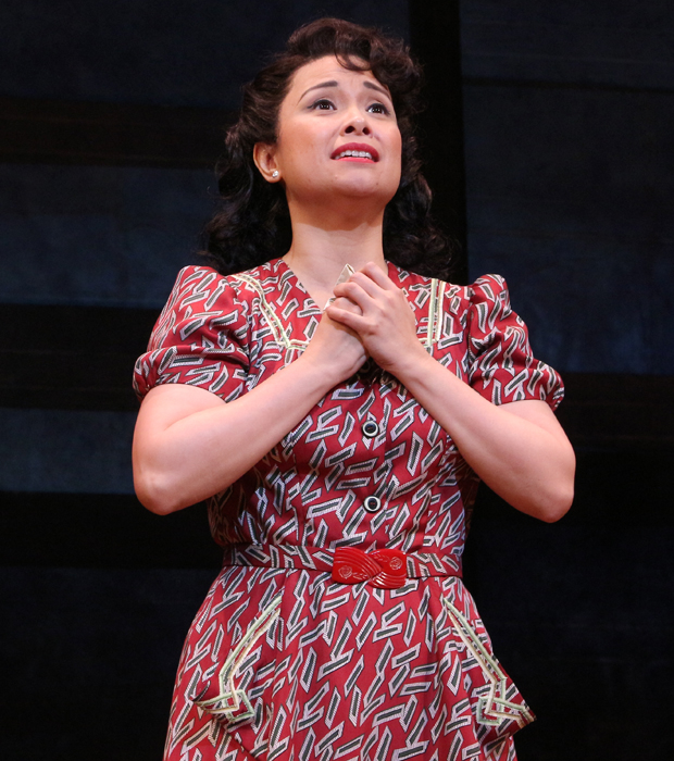 Lea Salonga performs &quot;Higher&quot; from Allegiance during an open-house press preview of the new musical.