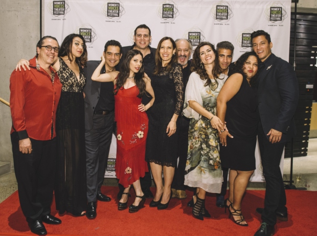 The cast of Destiny of Desire poses for an opening night photo.