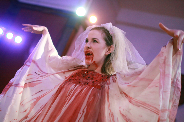 Miranda Noelle Wilson in Steven Dietz&#39;s immersive Dracula at West Park Presbyterian Church.