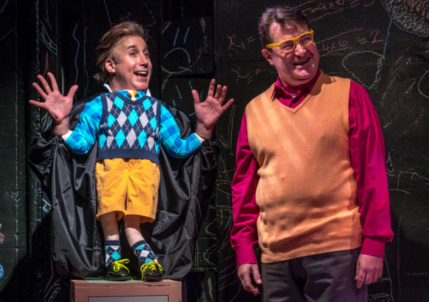 Adam LeBow and Allen Lewis Rickman play a child prodigy and a Manhattan parent in JB Reich&#39;s Cut Throat, directed by Mark Waldrop, at Abingdon Theatre Company.