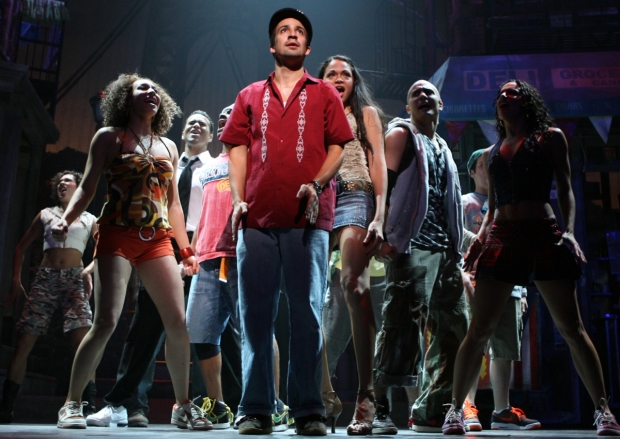 A moment from the 2008 Broadway production of In the Heights, cowritten by and starring Lin-Manuel Miranda, and featuring Tony-winning orchestrations by Alex Lacamoire and Bill Sherman.