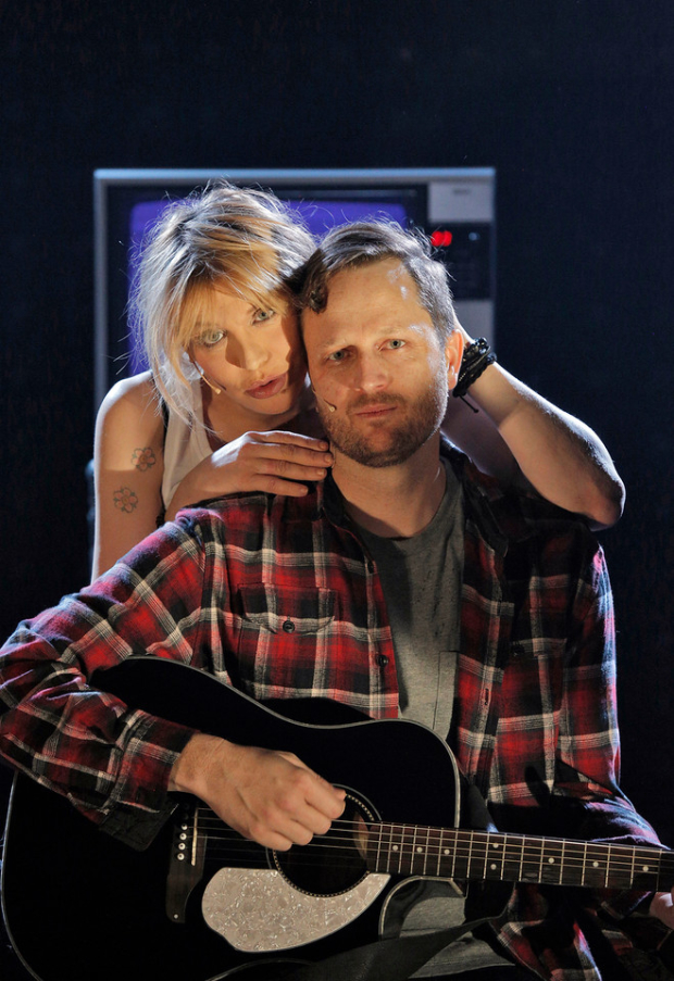 Courtney Love and Todd Almond in the perform in "Kansas City Choir Boy,&quot; which starts performances tonight.