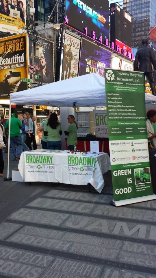 The Broadway Green Alliance&#39;s e-waste drive takes over Times Square in 2014.