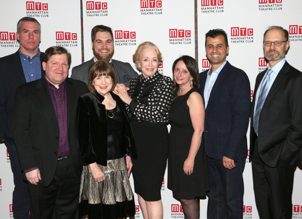 The team behind Ripcord: Glenn Fitzgerald, playwright David Lindsay-Abaire, Nate Miller, Marylouise Burke, Holland Taylor, Rachel Dratch, Daoud Heidami, and director David Hyde Pierce.