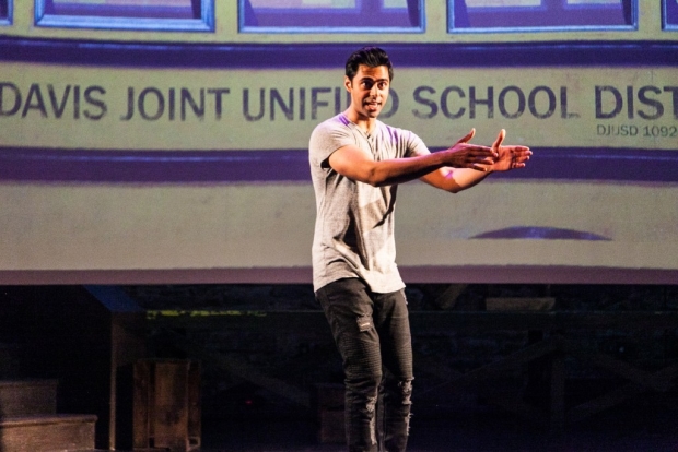 Hasan Minhaj stars in his solo show Homecoming King, directed by Greg Walloch, at the Cherry Lane Theatre.