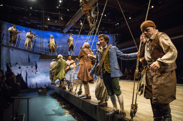 The cast of Treasure Island, adapted and directed by Mary Zimmerman, at Lookingglass Theatre Company. 