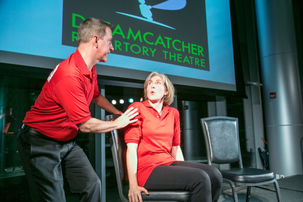 A moment from Dreamcatcher Repertory Theatre&#39;s improv performance at the New Jersey Theatre Alliance&#39;s 2015 Curtain Call  gala.
