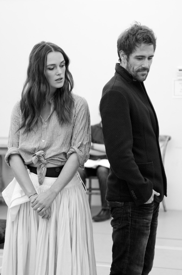 Keira Knightley and Matt Ryan in rehearsal for Thérèse Raquin on Broadway.