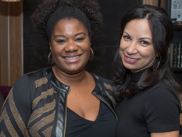 Orange Is the New Black's Adrienne C. Moore and Stephanie Ybarra smile for the camera.