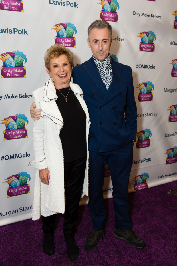 Only Make Believe founder Dena Hammerstein poses with the evening&#39;s honoree, Tony winner Alan Cumming.