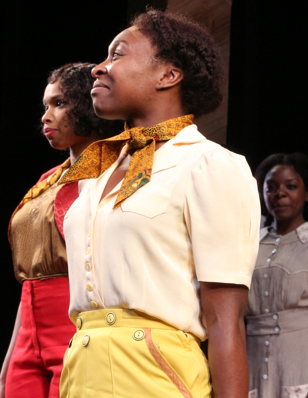 Jennifer Hudson, Cynthia Erivo, and Joaquina Kalukango take their first bows in Broadway&#39;s The Color Purple.