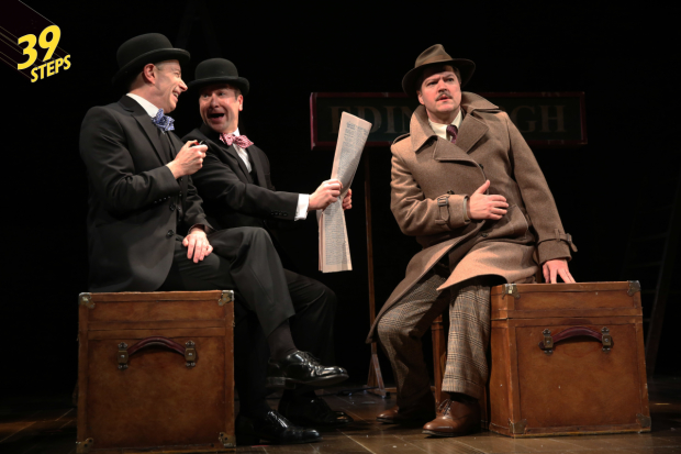 The cast of 39 Steps at the Union Square Theatre.