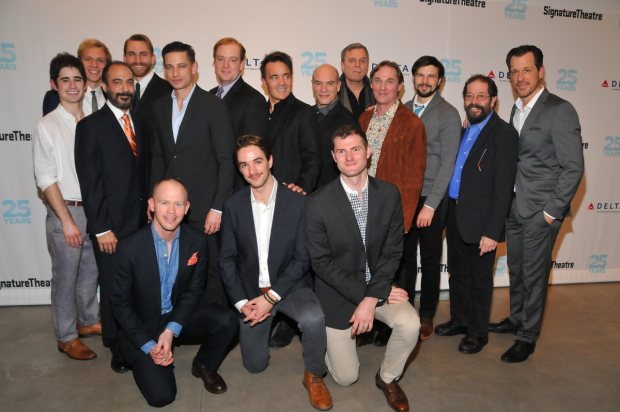 The 16-member cast of Signature Theatre&#39;s production of Arthur Miller&#39;s Incident at Vichy.