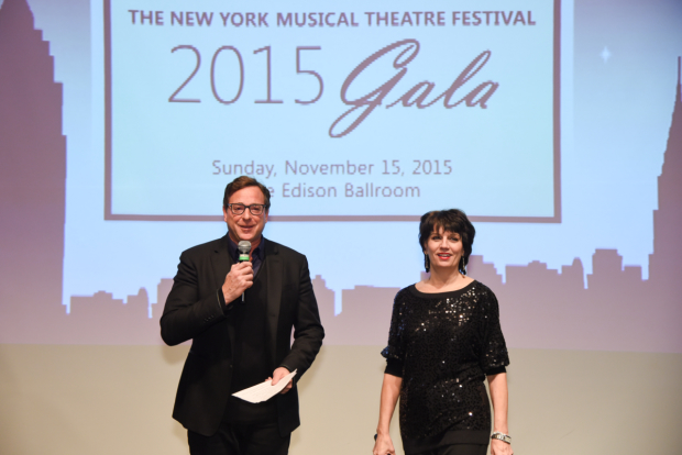 The Drowsy Chaperone veterans Bob Saget and Beth Leavel take the stage at the 2015 NYMF Gala.