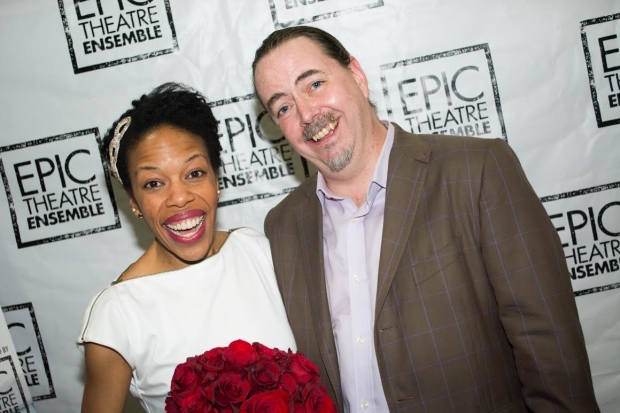 Nilaja Sun and Ron Russell celebrate their opening night.
