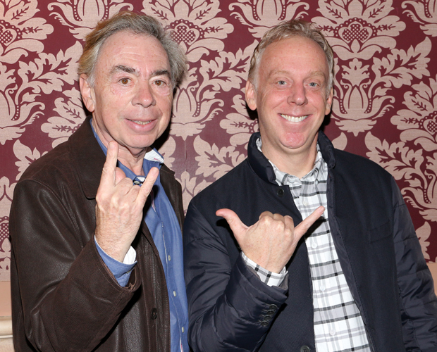 Andrew Lloyd Webber, who cowrote the musical version of School of Rock, shows off his rocker side with original screenwriter Mike White.