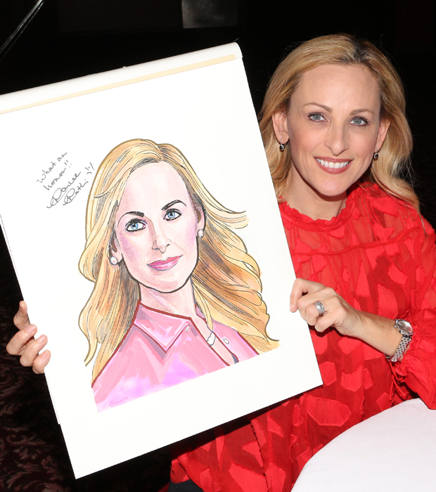Marlee Matlin shows off her brand-new Sardi&#39;s caricature.